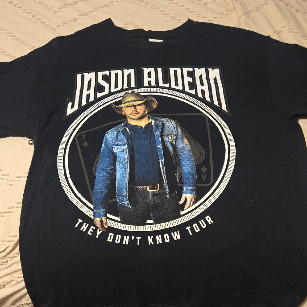 Black Tour T-Shirt with White Text